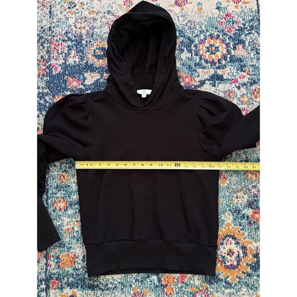 AG Adriano Goldschmied Black Hooded Puff Shoulder Walker Hoodie Size Small - Picture 4 of 5